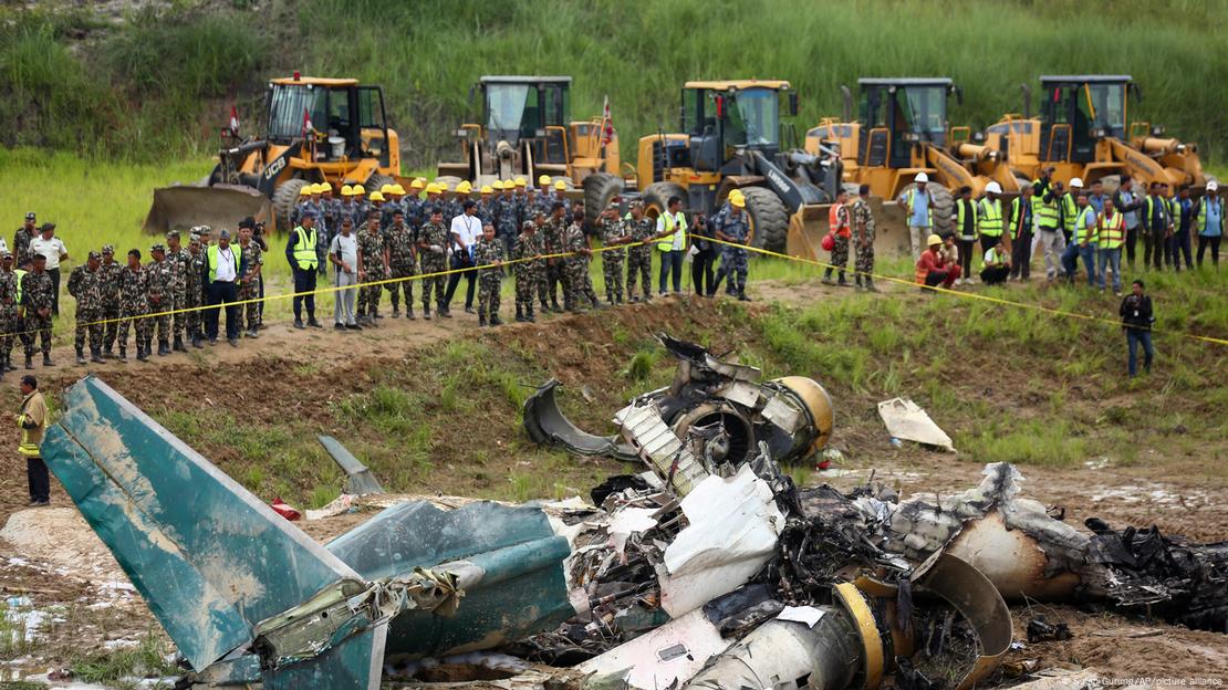 El ejército nepalí acordonó el área del accidente (24.07.2024)