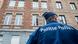 The back of a Belgian police officer The back of a Belgian police officer