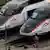 Zwei TGV-Hochgeschwindigkeitszüge im Bahndepot in Charenton-le-pont südöstlich von Paris