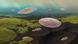 Primeval, disk-like animals swimming in water above beds of algae, artist's impression Primeval, disk-like animals swimming in water above beds of algae, artist's impression