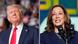 A side by side shot of Donald Trump and Kamala Harris A side by side shot of Donald Trump and Kamala Harris