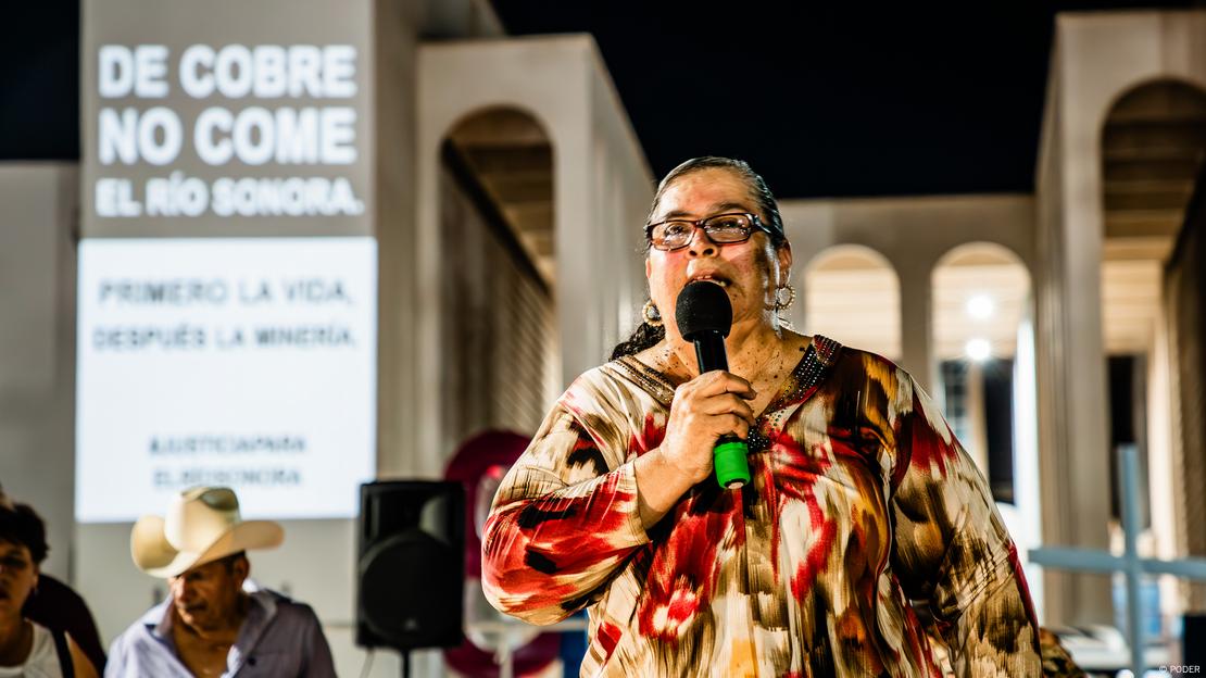  Martha Patricia Velarde Ortega, miembro de los Comités de Cuenca Río Sonora, en el evento conmemorativo del derrame, en la capital de Sorona, Hermosillo.