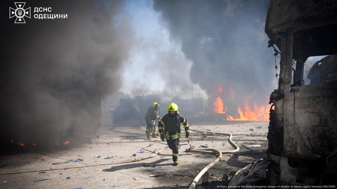 Пожар по руски ракетен напад во Одеса, Украина