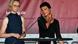 Sahra Wagenknecht (R), chair of the Sahra Wagenknecht Alliance (BSW), on stage after the paint attack at a campaign event in Erfurt, Thuringia, Germany, on August 29, 2024. Sahra Wagenknecht (R), chair of the Sahra Wagenknecht Alliance (BSW), on stage after the paint attack at a campaign event in Erfurt, Thuringia, Germany, on August 29, 2024.