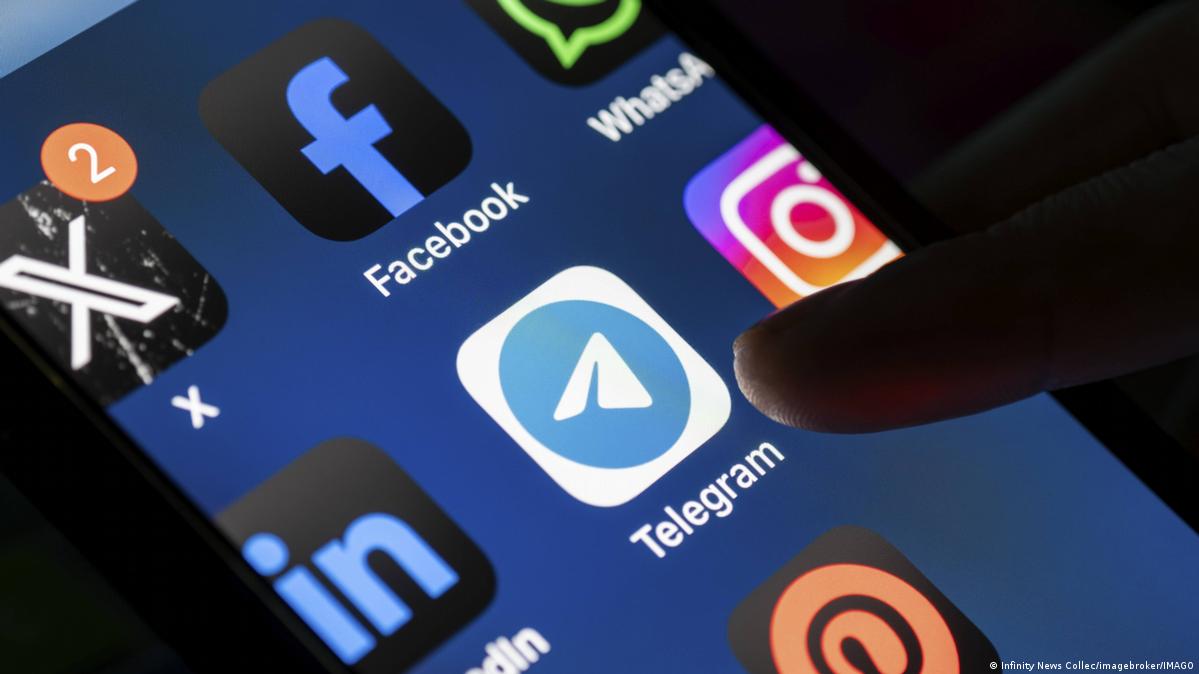 Telegram app icon as seen on symbol photo on August 26, 2024
