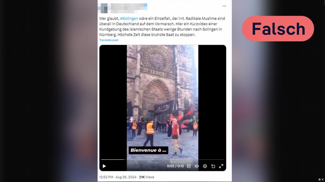 تم وضع مقطع الفيديو في سياق خاطئ إذ إنه لمسيرة نظمتها جماعة شيعية ولا علاقة للواقعة بتنظيم الدولة