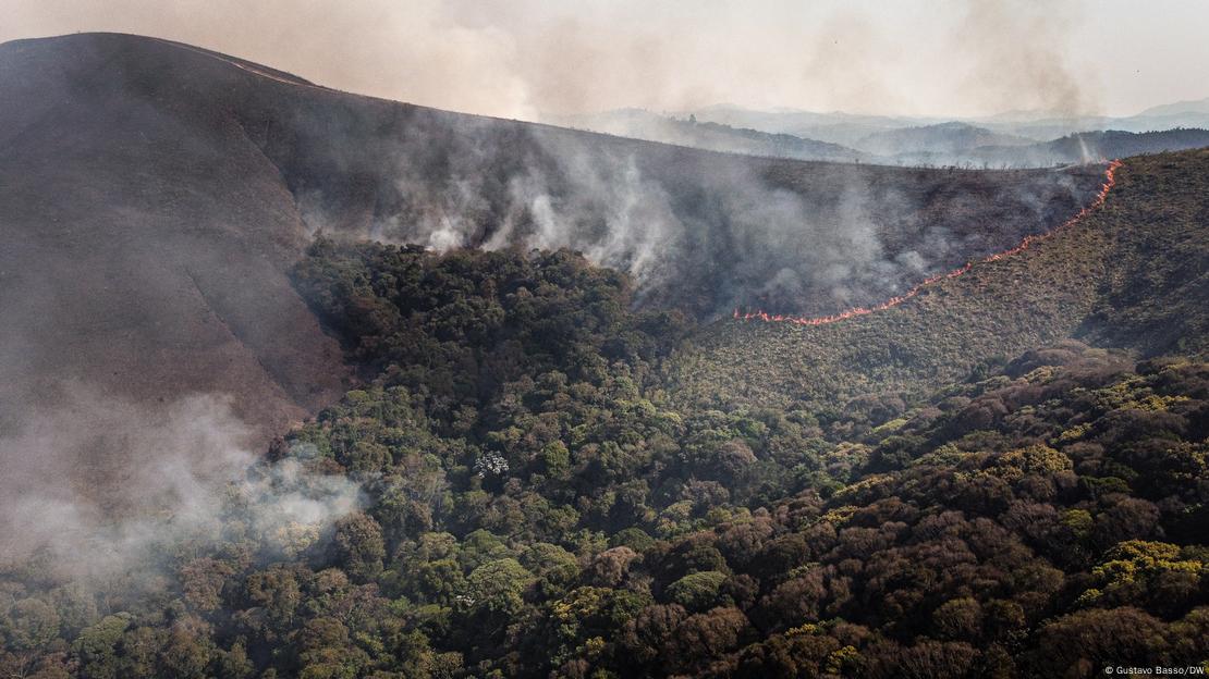 Floresta em chamas no município de Várzea Paulista