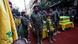 Milicianos em posição de sentido no enterro do comandante do Hezbollah Ibrahim Aqil, em Beirute Milicianos em posição de sentido no enterro do comandante do Hezbollah Ibrahim Aqil, em Beirute