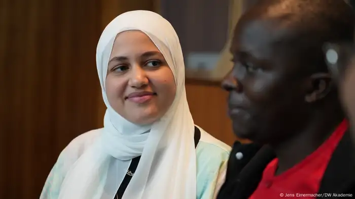 A student attends the IMS master's opening event.