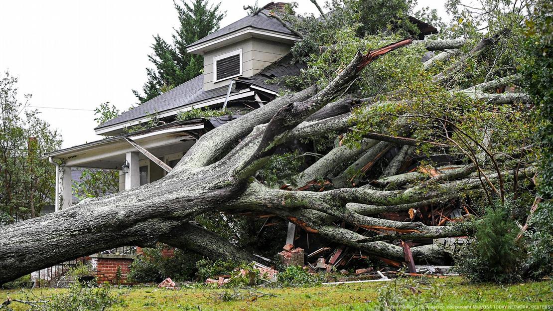 Los potentes vientos de Helene derribaron enormes árboles. En Anderson, Carolina del Sur, donde el ciclón llegó convertido en tormenta tropical, un árbol destruyó parcialmente una vivienda.