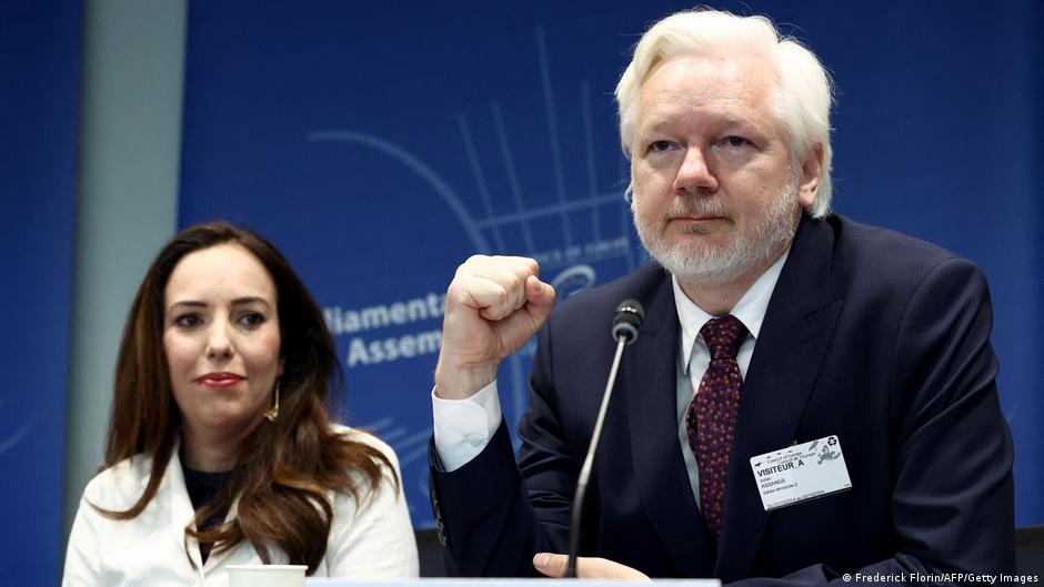 Julian Assange makes first public address since release
