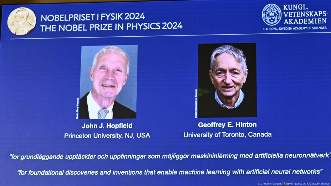 Schweden: Präsentation der Königlich-Schwedische Akademie der Wissenschaften der Forscher John Hopfield und Geoffrey Hinton (08.10.2024)