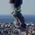 Smoke rising from a building in Beirut, Lebanon