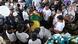 Foto de personas que acompañan el funeral en Candelaria. Foto de personas que acompañan el funeral en Candelaria.