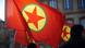 Three flags of the Kurdistan Workers' Party (PKK) fly at a rally Three flags of the Kurdistan Workers' Party (PKK) fly at a rally