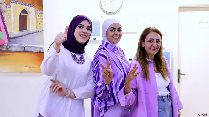 A group of trainers at a recent event in Irbid, Jordan