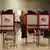 A voter casts their ballot at an early voting polling station in Baltimore, Maryland, USA, on October 31