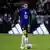 German midfielder Jamal Musiala warms up with the ball at his feet in Groupama Stadium in Lyon, France