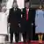 US President Donald Trump and first lady Melania Trump (R) welcome Turkish President Recep Tayyip Erdogan and his wife Emine Erdogan on November 13, 2019