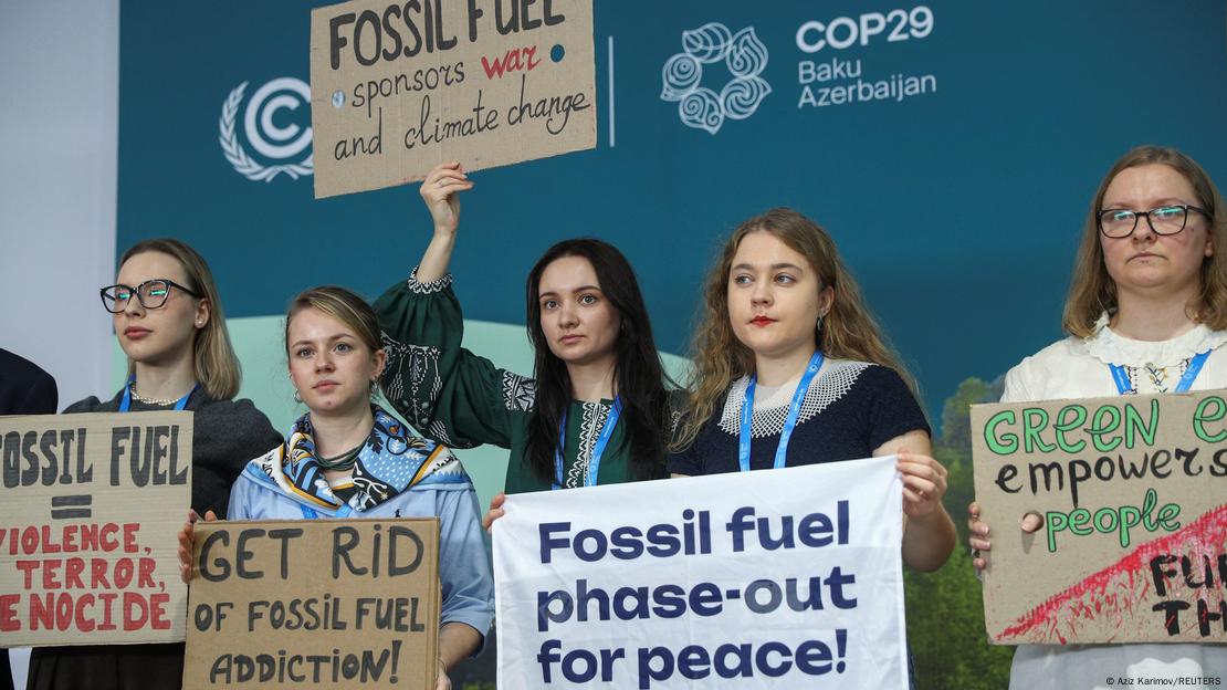 Environmental activists demand an end to oil, gas and coal production