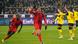 Torjubel von Bayern Münchens Jamal Musiala nach seinem Treffer bei Borussia Dortmund Torjubel von Bayern Münchens Jamal Musiala nach seinem Treffer bei Borussia Dortmund