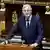 French Prime Minister Michel Barnier delivers a speech during the voting session on the draft of the Social Security bill 2025 at the National Assembly, the French Parliament's lower house, in Paris on December 2, 2024.

