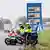 Marechaussee motorcyclists operate on the roadside during the launch of border controls nearby Eijsden