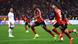 Nordi Mukiele (Leverkusen) célèbre son but en Ligue des Champions contre l'Inter Nordi Mukiele (Leverkusen) célèbre son but en Ligue des Champions contre l'Inter