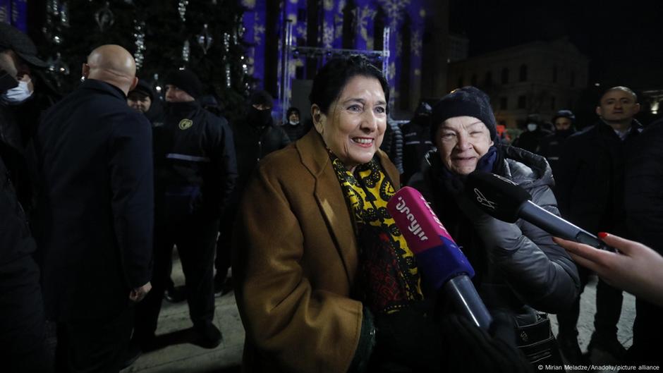 Salome Zurabišvili među demonstrantima