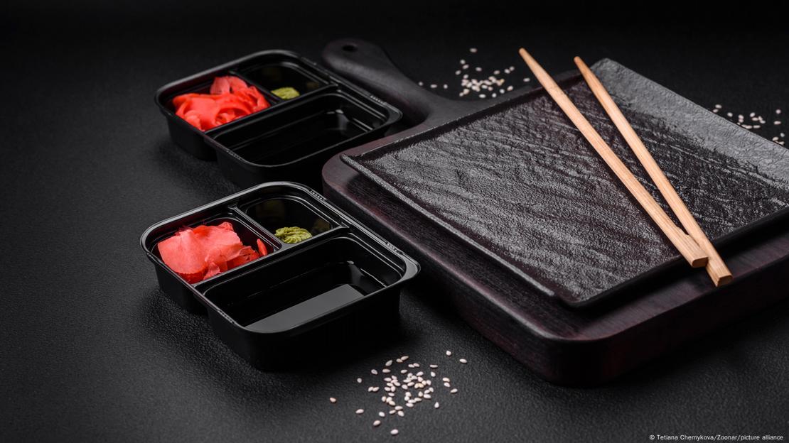Recipiente de plástico para sushi Recipiente de plástico para sushi
