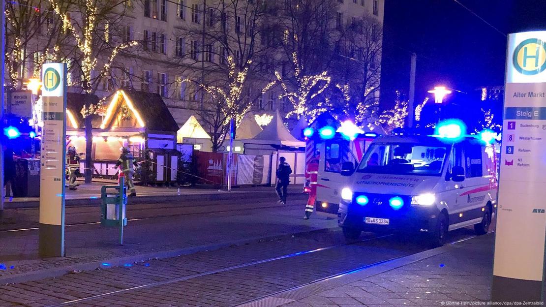 An ambulance at the Magdeburg Christmas market