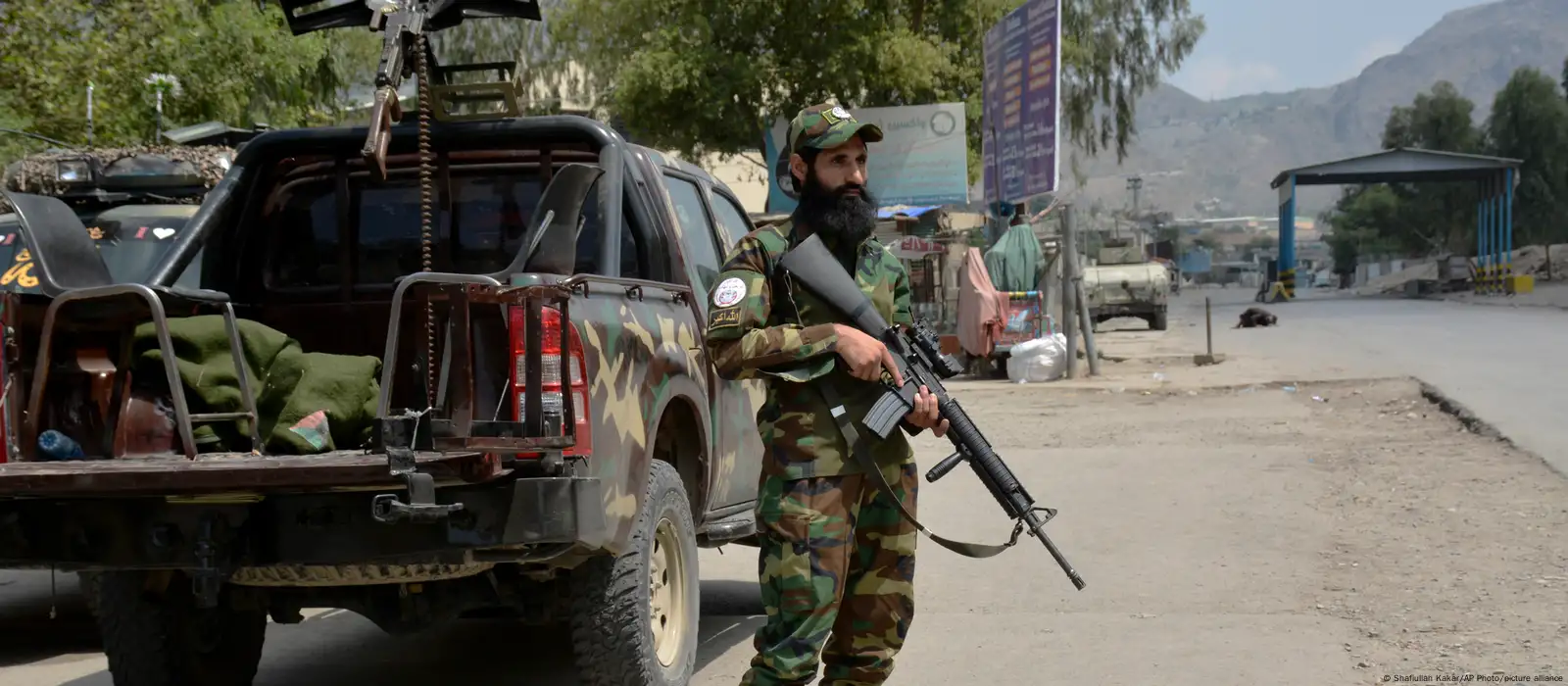 A soldier of Afghan Taliban forces