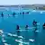 Yachts competing at the start of the annual Sydney to Hobart yacht race on Boxing Day