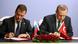 Russia's President Dmitry Medvedev, left,Turkish Prime Minister Recep Tayyip Erdogan sign agreements after talks in Ankara, Turkey, Wednesday, May 12, 2010.