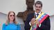 Nicolás Maduro y su esposa, Cilia Flores, durante la toma del mando de Maduro.