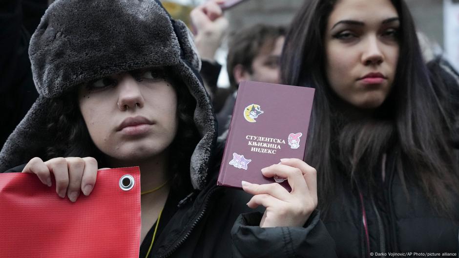 Studentkinje na protestu u Beogradu, januar 2025.