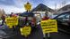 Greenpeace activists block the access road to the heliport during a protest in Davos Greenpeace activists block the access road to the heliport during a protest in Davos