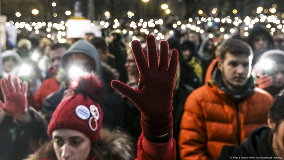 Studenti na protestu u Beogradu 19. januara 2025.