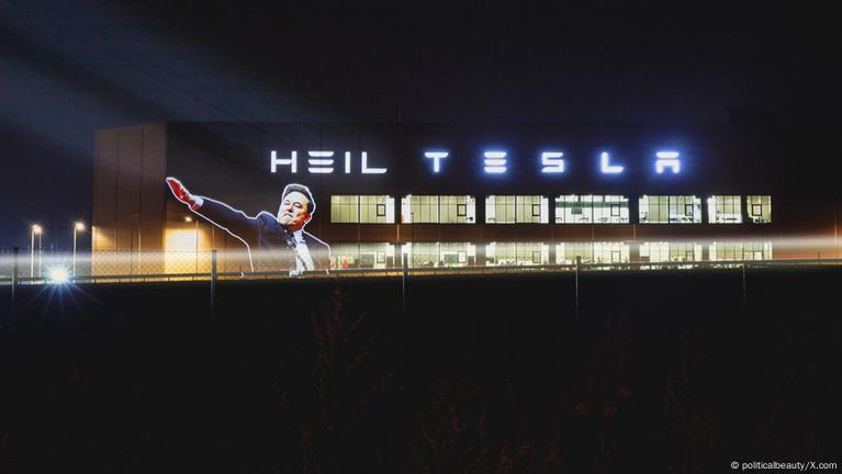 Police Investigate Musk Salute Projected On Tesla Factory DW 01 24 2025 police-investigate-musk-salute-projected-on-tesla-factory-dw-01-24-2025