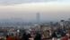Die Gebäude der Belgrader Innenstadt sind in Nebel gehüllt Die Gebäude der Belgrader Innenstadt sind in Nebel gehüllt