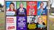 eight party campaign posters on a billboard in Munich eight party campaign posters on a billboard in Munich