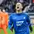 L'attaquant croate d' Hoffenheim Andrej Kramaric réagit après avoir manqué un but contre Eintracht Frankfurt.