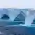 Aerial view of the A23a iceberg in the waters of The Southern Ocean off Antarctica