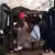 A blurred image of Indian migrants in a van stopped by German federal police at the Belgian border on Wednesday, February 5, 2025