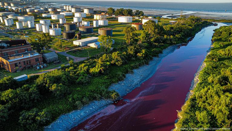 Blood-Red River in Buenos Aires Sparks Environmental Alarm