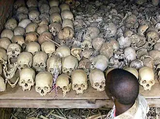 卢旺达种族大屠杀遇难者头骨