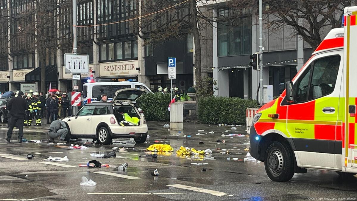 The car that injured dozens along with debris and an ambulence on a Munich ...
