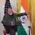 Indian Prime Minister Narendra Modi gestures during a joint press conference with US President Donald Trump at the White House in Washington, DC, February 13, 2025