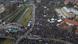 Aerial view of protesters at main boulevard in Kragujevac, Serbia Aerial view of protesters at main boulevard in Kragujevac, Serbia