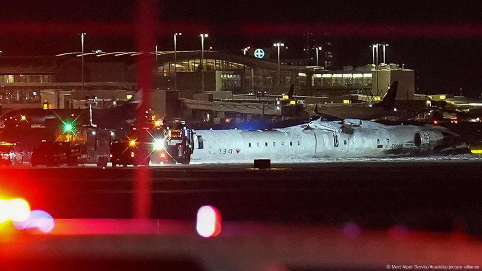 Canada Plane flips while landing at Toronto airport DW 02/18/2025